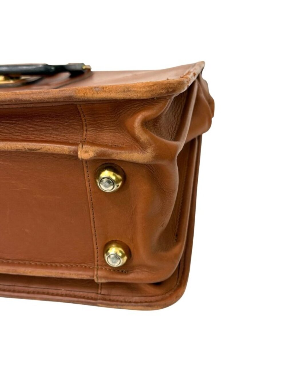 Vintage Coach Doctor Bag Briefcase British Tan Leather Framed 17x13x6 No Key USA - Picture 8 of 16